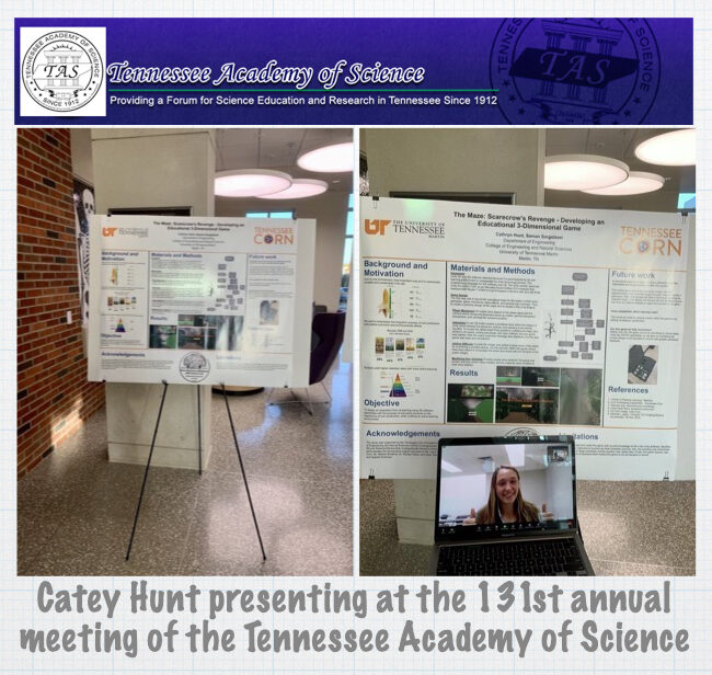 Catey Hunt from our BAR Lab presented at the 131 Tennessee Academy of Science annual meeting in Tennessee Tech, Cookeville, TN