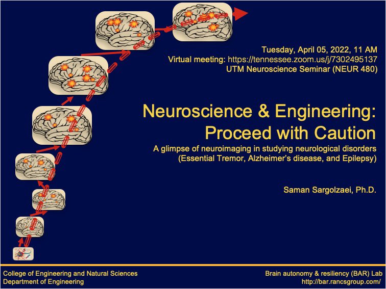 Dr. Sargolzaei presented at UTM Neuroscience Seminar Lecture Series