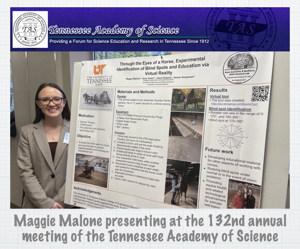 Maggie Malone From Our BAR Lab Presented At The 132 Tennessee Academy Of Science Annual Meeting In Tennessee State University, Nashville, TN
